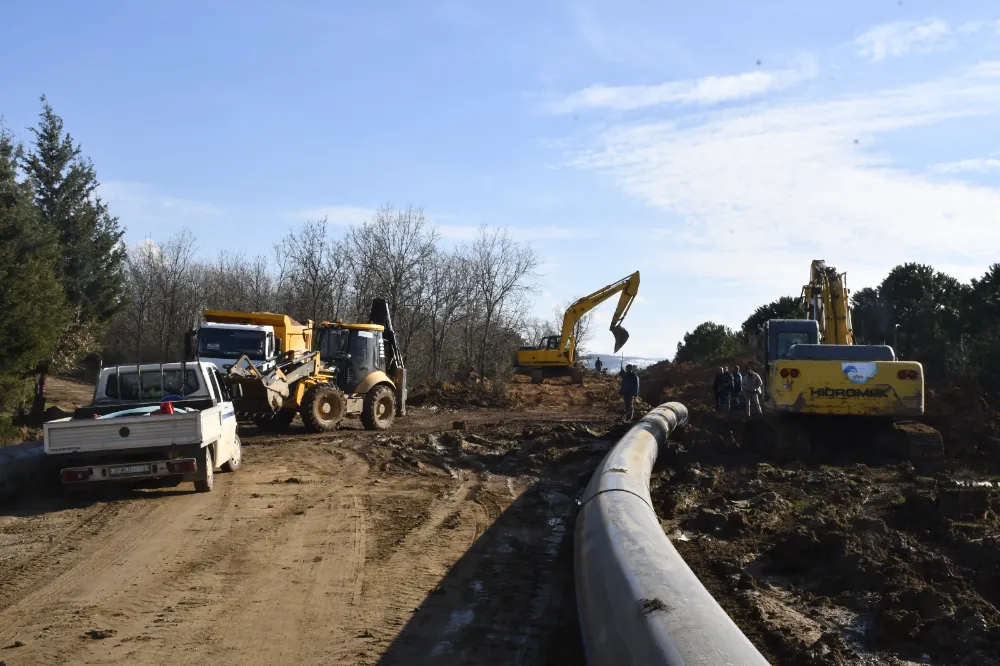 Biga Belediyesi Su Ana İsale Hattını Yenileme Çalışmalarına Devam Ediyor
